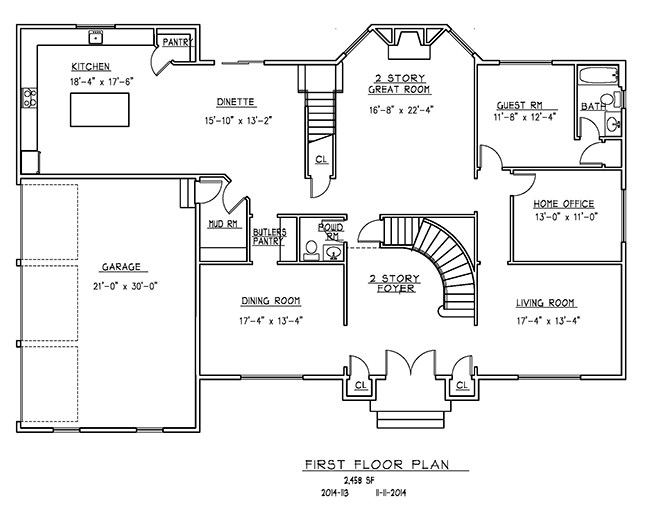 First Floor Plan of 13 FlintlockRoad, Montvale, NJ