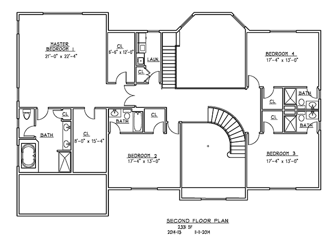 Second Floor Plan of 13 FlintlockRoad, Montvale, NJ