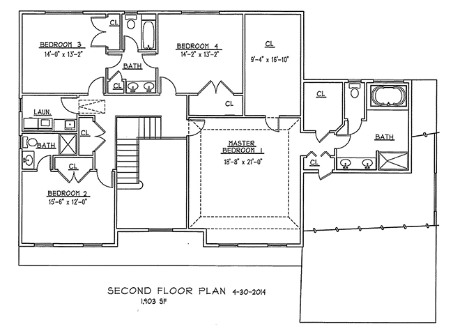 Second Floor Plan of 5 Flintlock Road, Montvale, NJ